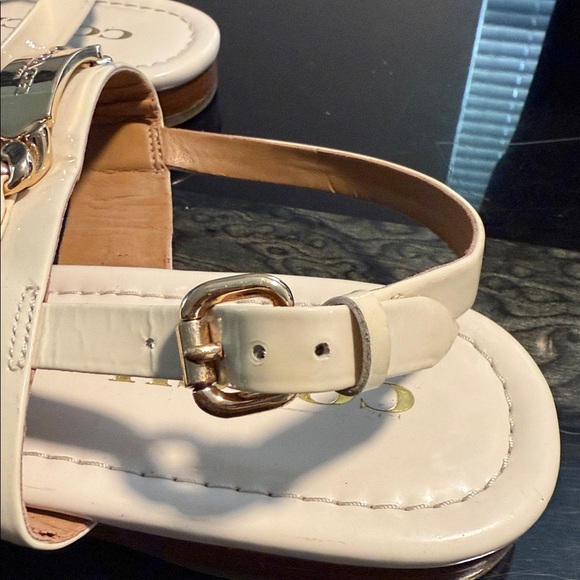 Coach Cream Sandals with Gold Details - Picture 4 of 7